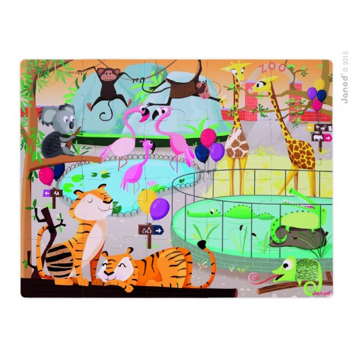 Tactile Puzzle 'A Day at the Zoo' - 20pcs