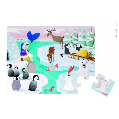Janods- Tactile Puzzle 'Life on Ice' - 20pcs