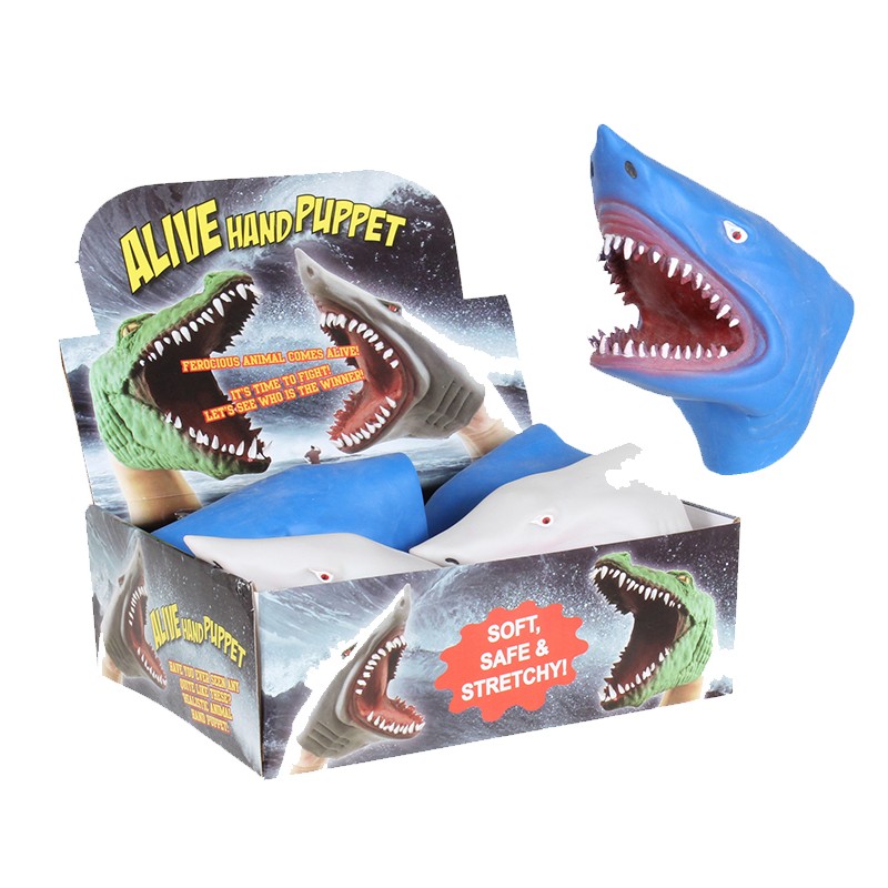 nicknack Shark Puppet Role Play Toy Kids Realistic Soft Rubber Shark Hand Puppet 