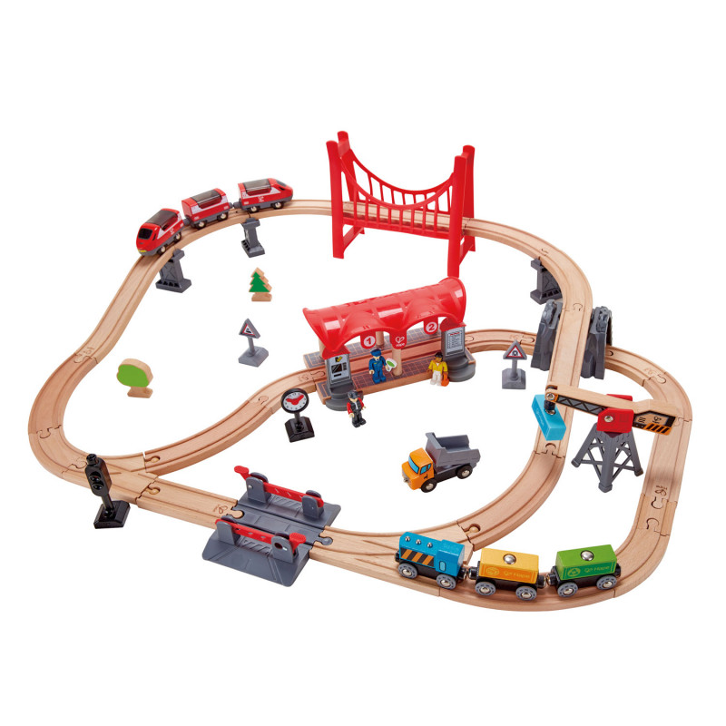 Tidy Up Train and Railway Set - Hape - Kaydan Sensory Solutions