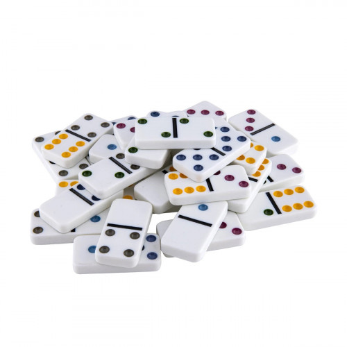 Coloured Dominos in a Tin - Double Six