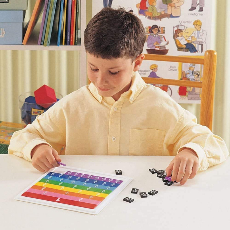 Rainbow Fraction Tiles With Tray – Learning Resources