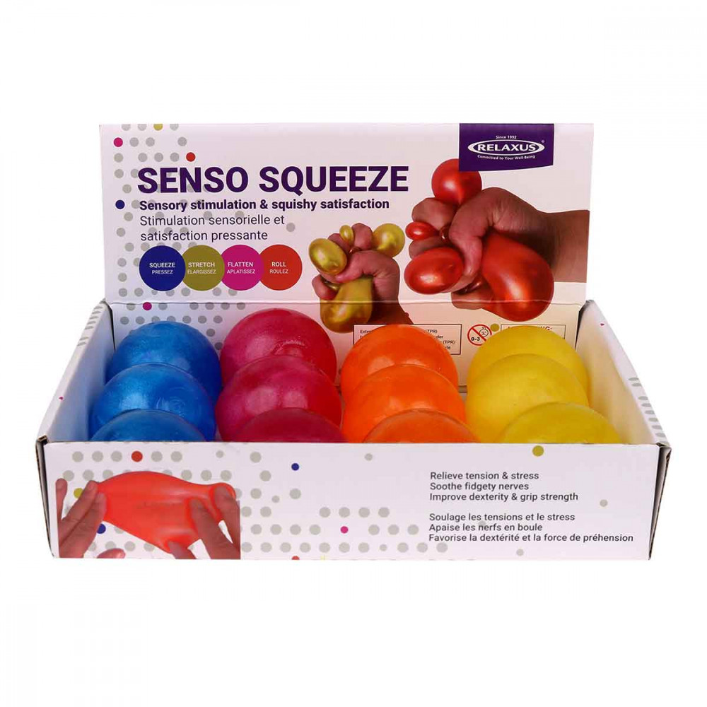 Jumbo 4 Blue and Purple Water Bead Filled Squeeze Stress Ball - Senso