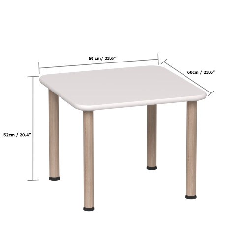 SANTINO SQUARE WHITE TABLE (60X60 CM)