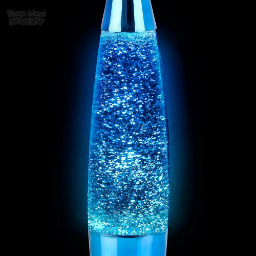 13&quot; Metalic Blue Glitter Lamp